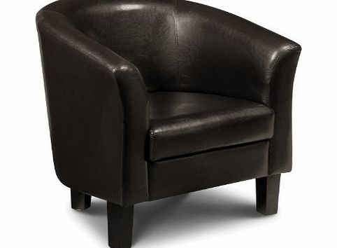 Julian Bowen Garrick Faux Leather Tub Chair, Brown