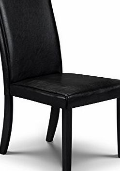 Julian Bowen Hudson Faux Leather Dining Chairs, Black, Set of 2
