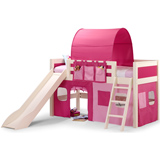 Juilan Bowen Stelvio Midi Sleeper Bunk in Stone White finish with Pink Textiles