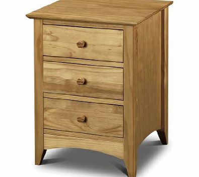 Julian Bowen Kendal 3 Drawer Pine Bedside Table