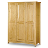 Julian Bowen Kendal Wardrobe with 3 Doors in Solid Pine with Lacquered finish