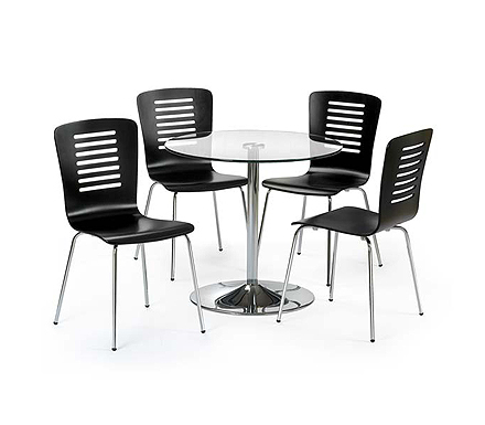 Julian Bowen Kudos Round Dining Set with Glass Top