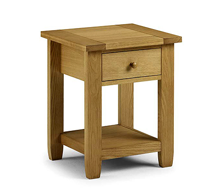 Julian Bowen Lyndhurst Solid Oak 1 Drawer Bedside Table