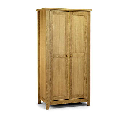 Julian Bowen Lyndhurst Solid Oak 2 Door Wardrobe