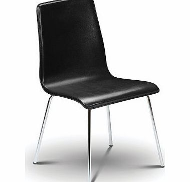Julian Bowen Mandy Leather Chairs, Black, Set of 4 Chairs