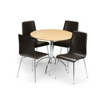 Julian Bowen Mandy Leather Round Dining Set