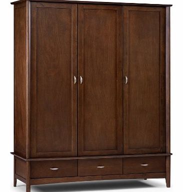 Julian Bowen Minuet 3 Door Wardrobe, Dark Wood