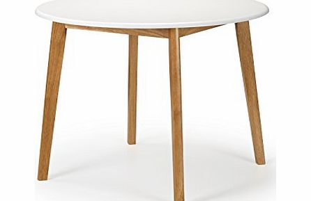 Julian Bowen Natural Oak Retro Tiffany Dining Table, White
