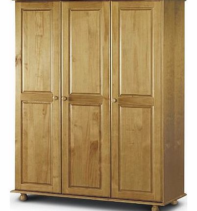 Julian Bowen Pickwick 3 Door All Hanging Pine Wardrobe