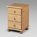 Julian Bowen Pickwick Pine 3 drawer bedside