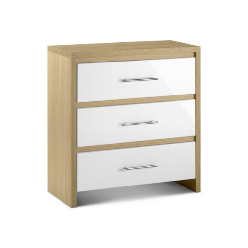 Julian Bowen Stockholm 3 Drawer Chest in Light