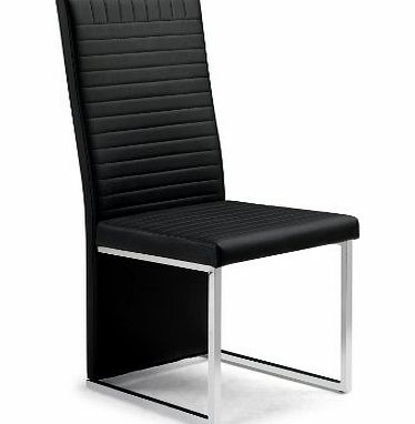 Julian Bowen Tempo Faux Leather Dining Chairs, Black, Set of 2