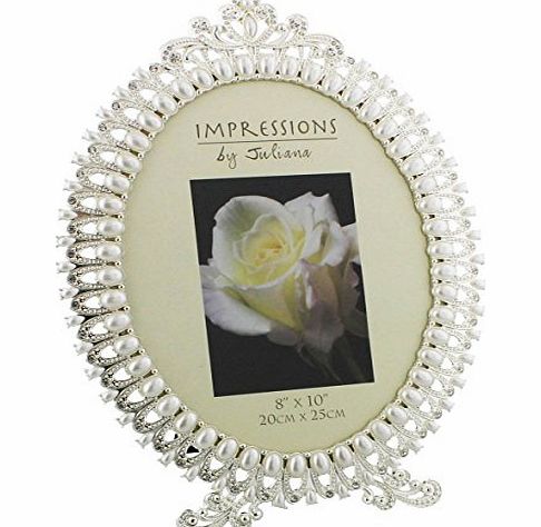 Juliana White Impressions Pearl Oval Photo Frame 8 x 10 by Juliana
