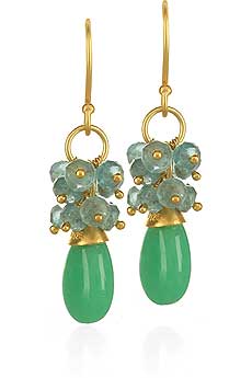 Chrysophrase Droplet Earring