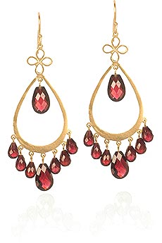 Garnet droplet earrings