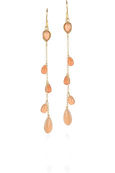 Peach moonstone earrings