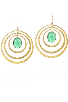 Triple hoop gold earrings