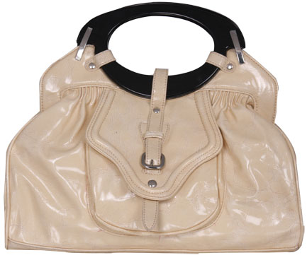 Julienne patent saddle handbag