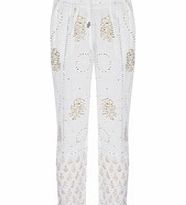 Barelli white sequined trousers