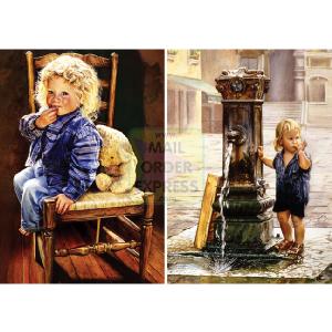 Jumbo All Aboard At the Water Fountain 2 x 500 Piece Jigsaw Puzzles