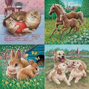 Animals and Young 4 In A Box Jigsaw Puzzles
