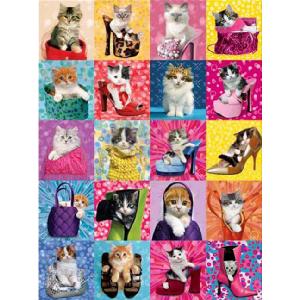 Jigsaw Puzzle by Ceaco Keith Kimberlin 2003 for sale online Sew Cute Kitten Cat 550 Pc 