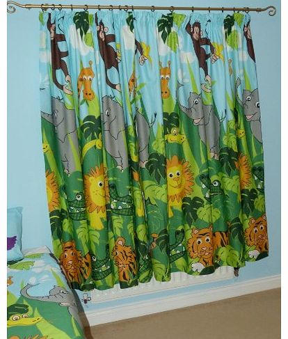 Jungle Curtains Kids Jungle Curtains 54`` - Green - Jungle Animal Curtains