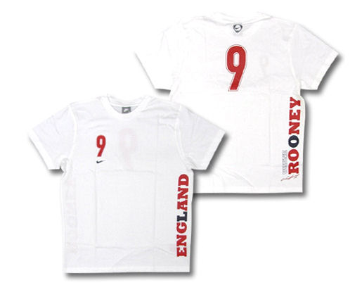 Junior sizes Nike 08-09 England Rooney T-Shirt (white) - Kids