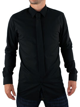 Junk de Luxe Black Daniel Plain Shirt and Tie