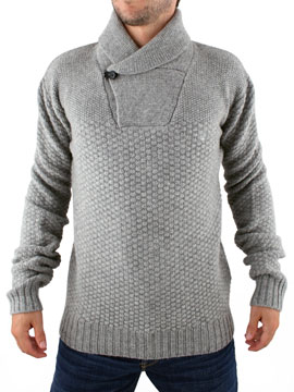 Junk de Luxe Grey Pitt Shawl Collar Knit
