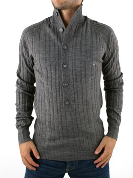Grey Quit Ribbed Knit
