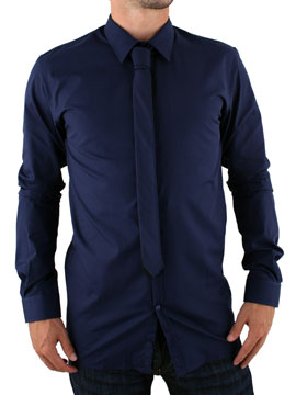 Junk de Luxe Navy Daniel Plain Shirt and Tie