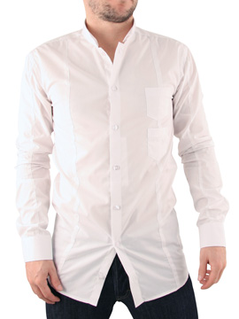White Wesley Inverted Collar Shirt