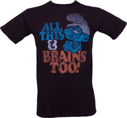 Junk Food All This And Brains Too Men` Smurfs T-Shirt from Junk Food