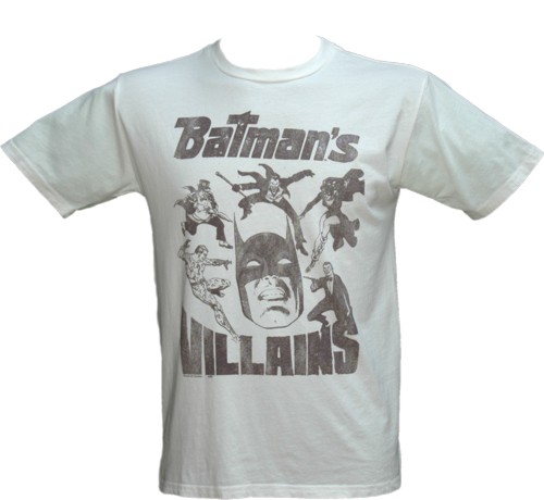 Batman` Villains Men` Sugar White T-Shirt from Junk Food