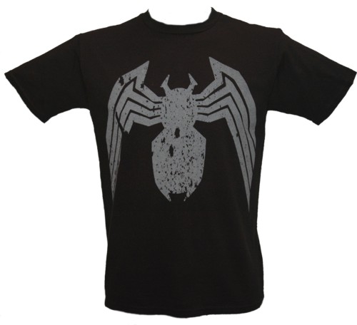 Black Wash Evil Spiderman Men` T-Shirt from Junk Food