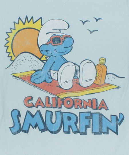 Junk Food California Smurfin Mist Womens T-Shirt