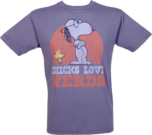 Junk Food Chicks Love Nerds Men` Snoopy T-Shirt from Junk Food