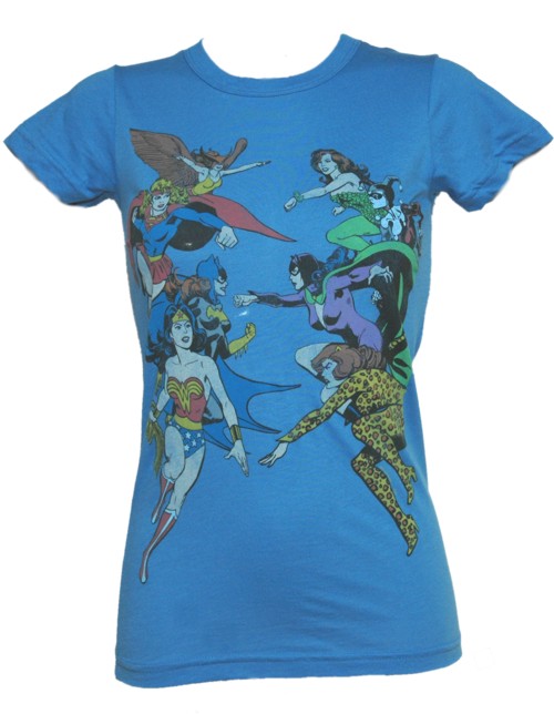 DC Comic Superheroes Ladies T-Shirt from Junk Food