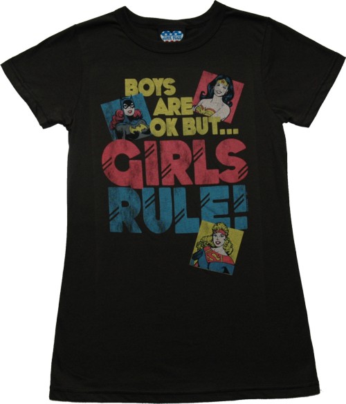 Junk Food Girls Rule Ladies Superheroes T-Shirt from Junk Food