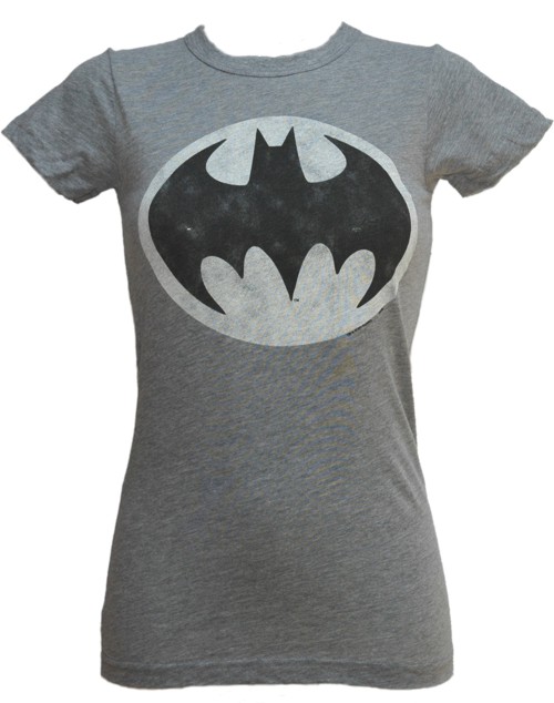 Grey Ladies Batman Logo T-Shirt from Junk Food