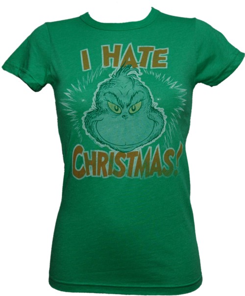 I Hate Christmas Ladies Grinch T-Shirt from Junk