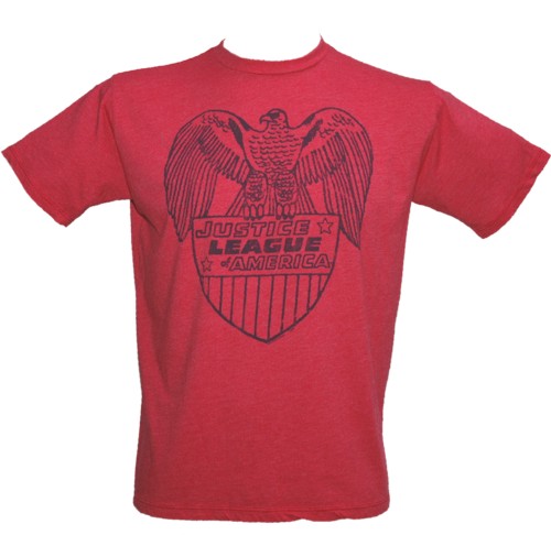 Junk Food Justice League Of America Men` Red Logo T-Shirt from Junk Food