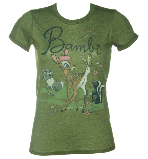 Junk Food Ladies Bambi Vintage Print Black Label T-Shirt