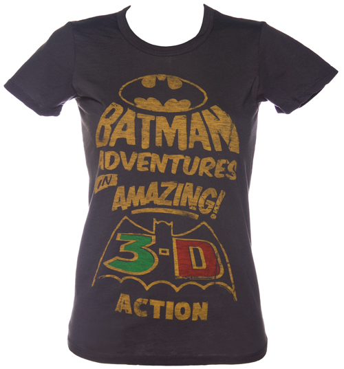 Junk Food Ladies Batman 3D Adventures Black Label T-Shirt