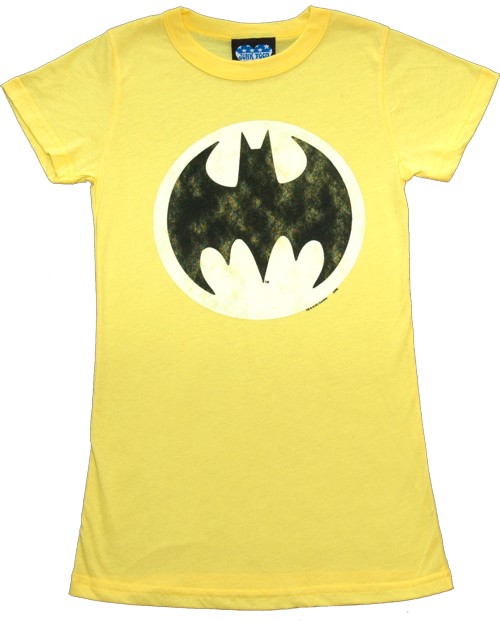 Ladies Batman Logo Yellow T-Shirt from Junk Food