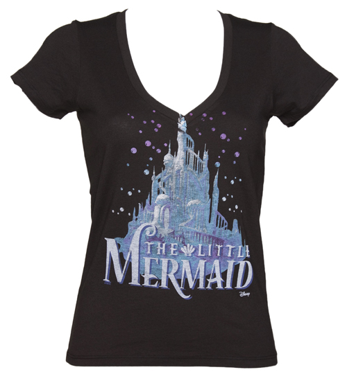 Junk Food Ladies Black Disney Little Mermaid Castle Deep