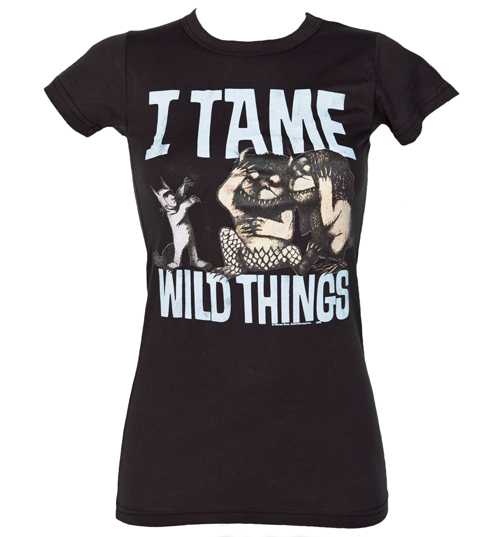 Junk Food Ladies Black I Tame Wild Things T-Shirt from