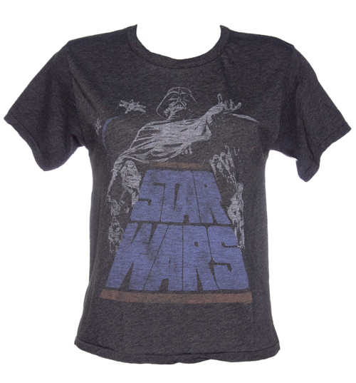 Junk Food Ladies Black Wash Star Wars Slouchy T-Shirt from
