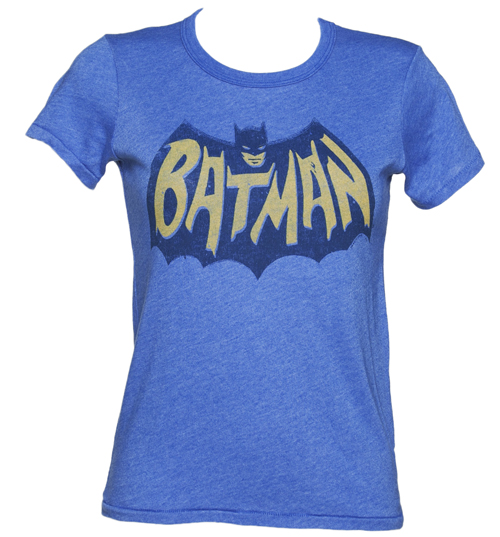 Junk Food Ladies Blue Batman Wings Logo T-Shirt from Junk